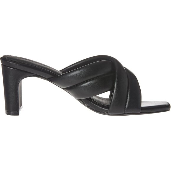 🆕Women's Crossover Heeled Sandal Pump Black Faux Leather, Stylish & Chic - Picture 7 of 8